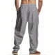 thumbnail image 5 of Pantalones largos para hombre, informales, holgados, de pierna ancha y con bolsillos con cordón, rectos, de poliéster., 5 of 7