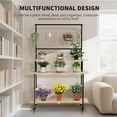 thumbnail image 5 of M optimized 3 Tier Plant Stand with Hanging Rod and Grid Panels, Heavy Duty Plant Shelf with Wheels, Indoor Outdoor Flowers Stand, Display Rack for Home Office Garden Patio, 5 of 8