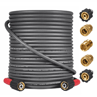  M MINGLE Pressure Washer Hose 50 FT x 1/4 - Replacement Power Wash  Hose with Quick Connect Kits - High Pressure Hose with M22 14mm Fittings -  3600PSI : Patio, Lawn & Garden