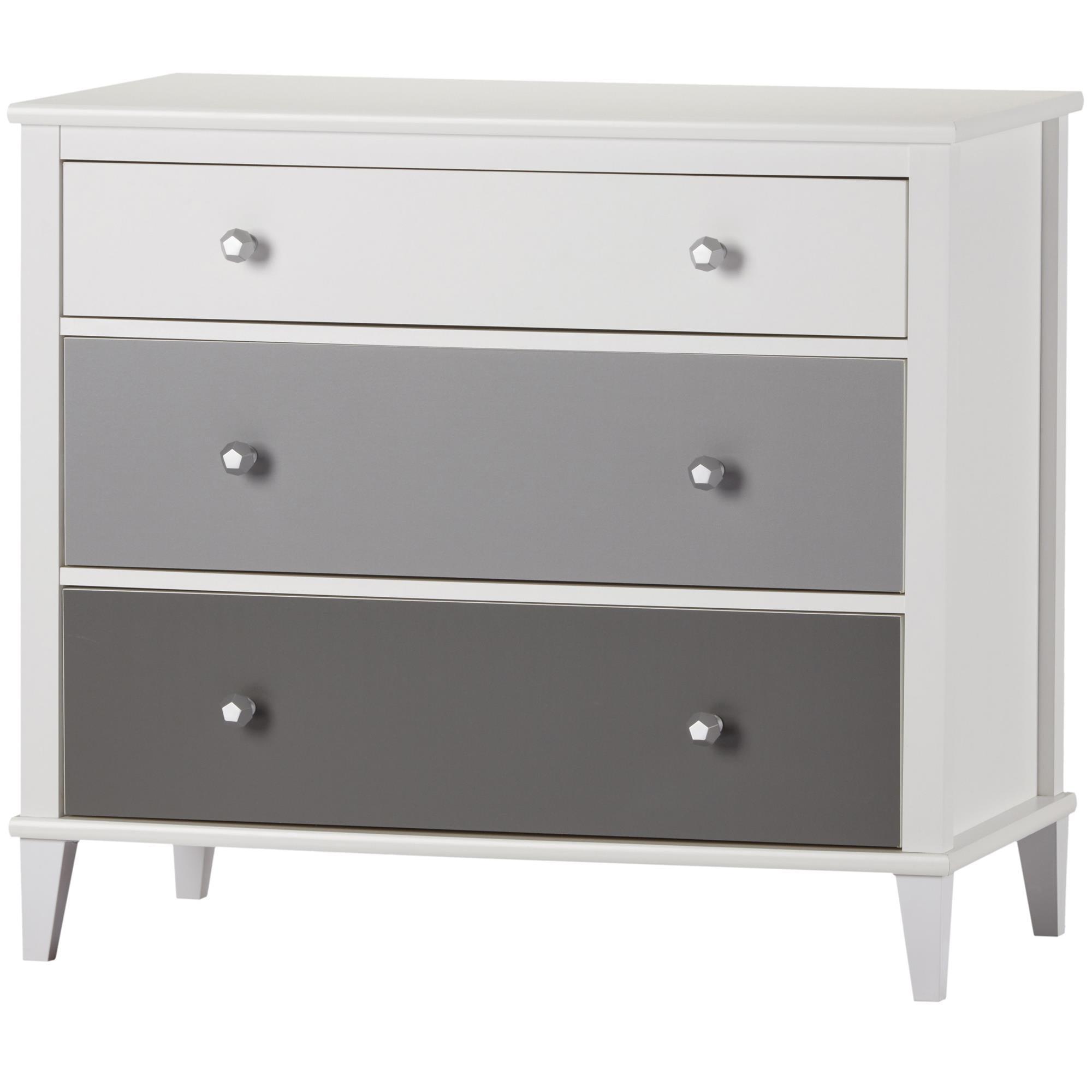 Little Seeds Monarch Hill Poppy White 3 Drawer Dresser, Grey