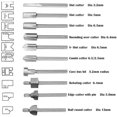 thumbnail image 2 of Fresa de vástago para fresado, 10 piezas de 1/8 "3 mm de grabado en madera para herramienta rotativa Dremel, fresa para grabado de carpintería DIY, 2 of 5