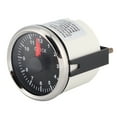 thumbnail image 2 of Reloj universal de 2 pulgadas de 0 a 12 horas, panel de instrumentos, pantalla de indicadores, luz de fondo roja, 12 V/24 V, para coche, barco, yate, esfera negra, marco plateado Jadeshay A, 2 of 8