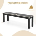 thumbnail image 3 of Gymax 55'' HDPE Outdoor Bench for 2-3 People Weatherproof Backless Patio Garden Bench Black, 3 of 9