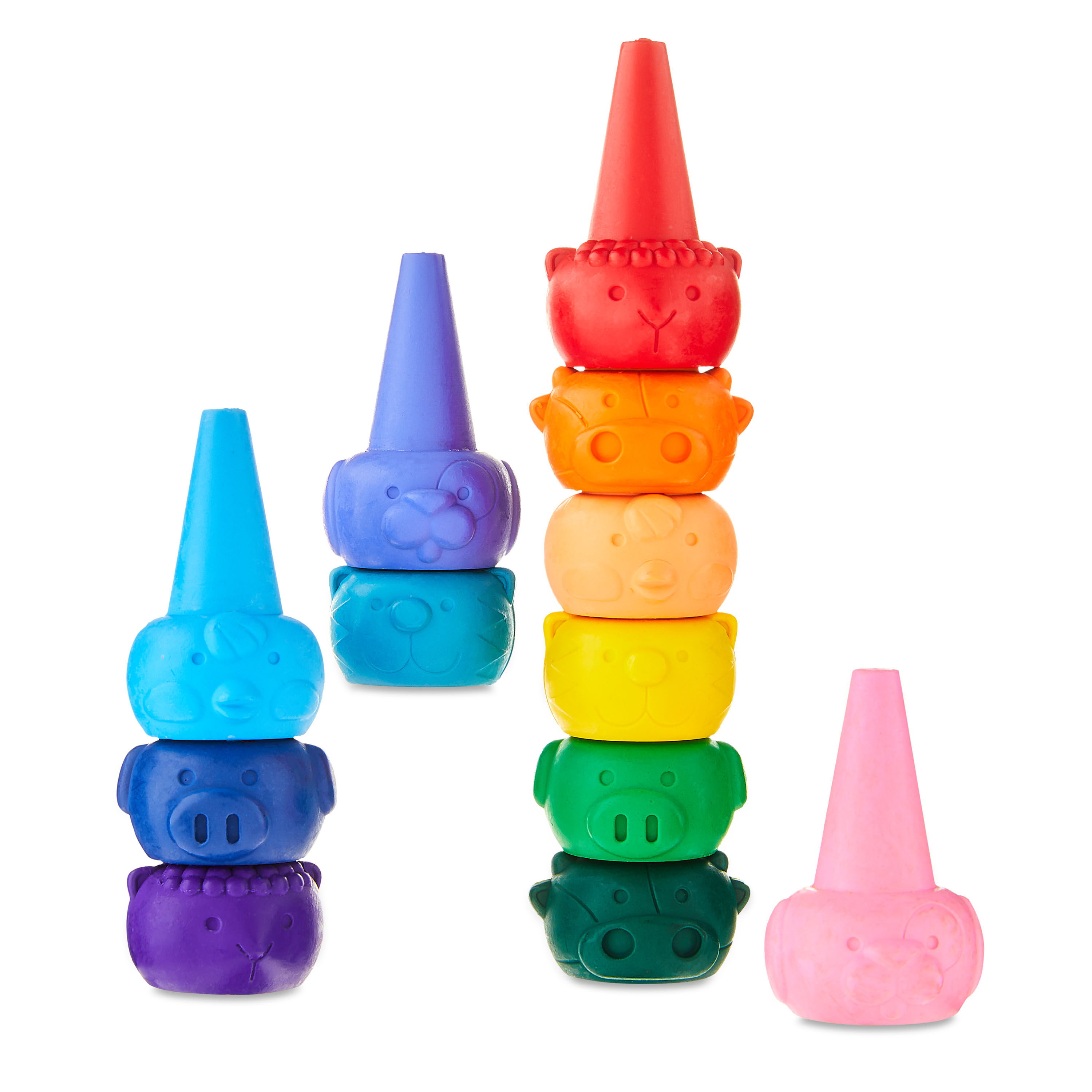(2 pack) Pen+Gear Animal Stackable Crayons, Assorted Colors, 12 Count