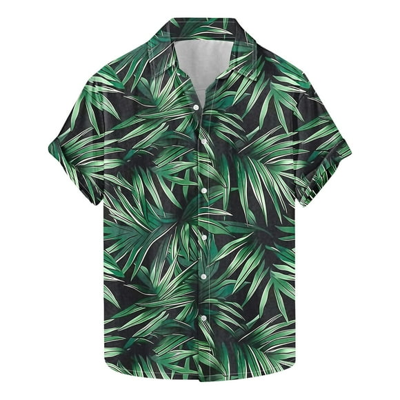 Txeol Cool and Casual: Short Sleeve Button Down Hawaiian Shirts for Men - Must-Have Summer Wardrobe Essentials for Relaxed Days Vacation Deals,Multicolor,XXXXL