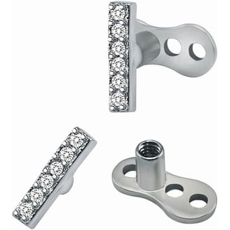 2Pcs 14G Dragonfly Dermal Anchor Piercing - Grade 23 Titanium, Internally Threaded - Cute Insect Body Jewelry