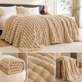 thumbnail image 5 of Throw Blanket Ribbed Striped Plush 47x83 Inches Washable for Couch Sofa Bed, 5 of 7