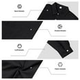 thumbnail image 7 of Men's Linen Shirt Long Sleeve Button Down Casual Lightweight Shirts Stylish Solid Color Loose Blouses with Pocket (S, Black), 7 of 7