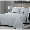 thumbnail image 2 of Chezmoi Collection Yuma 3-Piece 100% Cotton Quilt Set King Size, Light Gray, Modern Geometric Rectangle Stitched Quilt Washed Cotton Bedspread Set for All Season, 2 of 9