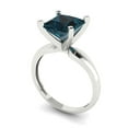 thumbnail image 2 of 2.5 ct Princess Cut Natural London Blue Topaz Solitaire 18K White Gold Womens Engagement Ring, 2 of 5