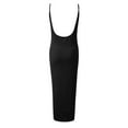 thumbnail image 5 of Huowey Ladies Dress Solid Color Spaghetti Strap Sleeveless Backless Casual Square Collar Slim Fit Bodycon Loose Sundresstight Long Dresses For Women,Black,XL, 5 of 6