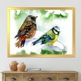 thumbnail image 3 of Designart 'Forest Birds Sitting On Snowy Fir Tree Branch' Traditional Framed Art Print, 3 of 4