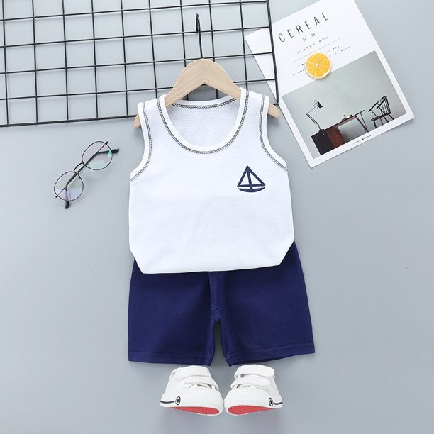 Ropa de verano para niños, ropa para niños, conjunto de ropa para bebés, conjunto de ropa para niñas pequeñas, camisetas de algodón con dibujos animados y pantalones cortos para 1, 2, 3 y 4 años Tan Jianjun unisex