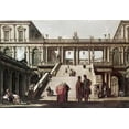 thumbnail image 2 of Canaletto 32x23 White Modern Wood Framed Museum Art Print Titled - Castle Yard, 2 of 4
