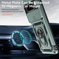 thumbnail image 4 of KOMI for Pixel 8 Pro Case, Google 8 Pro Case with Tempered Glass Screen Protector and Slide Camera Cover, Magnetic Ring Car Mount Holder Kickstand Protective Cases Cover for Google Pixel 8 Pro Green, 4 of 5