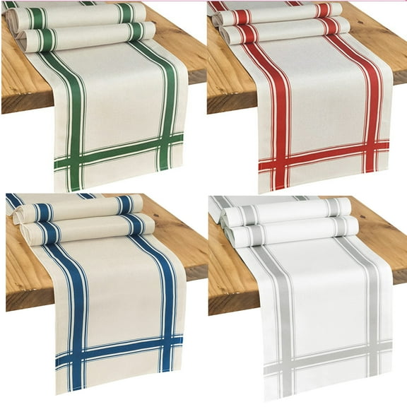 Farmhouse Table Runners 72 Inches Long,Rustic Table Runner Striped Burlap Table Decor for Kitchen Dining Room Coffee Table