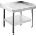 thumbnail image 1 of Stainless Steel Equipment Grill Stand Table | 24"x24"x24" | 1000 Lbs Top Shelf Capacity, 220 Lbs Bottom Shelf | Adjustable Legs with 2" Edge Baffle | for Hotels, Homes, Commercial Kitchens, 1 of 7