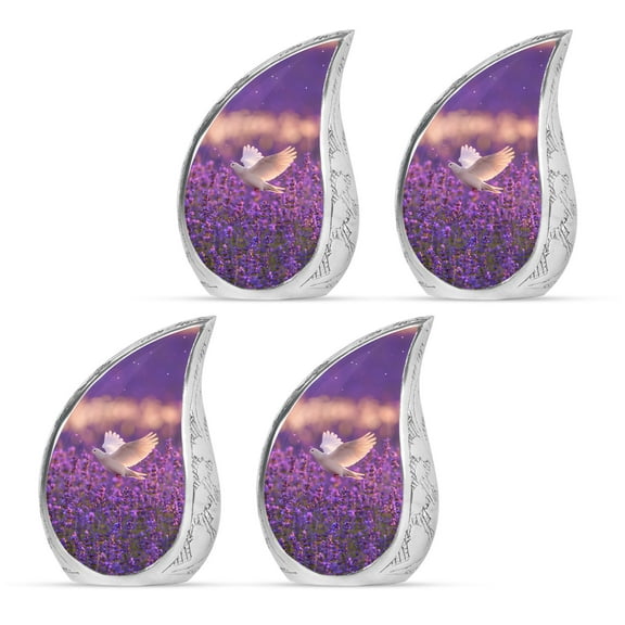 White Dove Mini Keepsake Urns For Human Ashes Adult Female & Male - Decorative Cremation Ashes Urn 3 Inch 4 Pcs