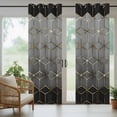 thumbnail image 3 of 1 Panel Outdoor Curtains for Patio Waterproof 54"x108" Ombre Gray Geometric Weatherproof Privacy Outsides Curtains, Modern Abstract Art Grommet Thermal Drapes for Cabana Porch Pergola, 3 of 8