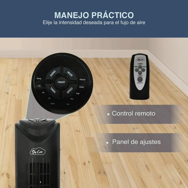 Ventilador Torre 83 CM Giratorio Control Remoto Sky Care Negro 83