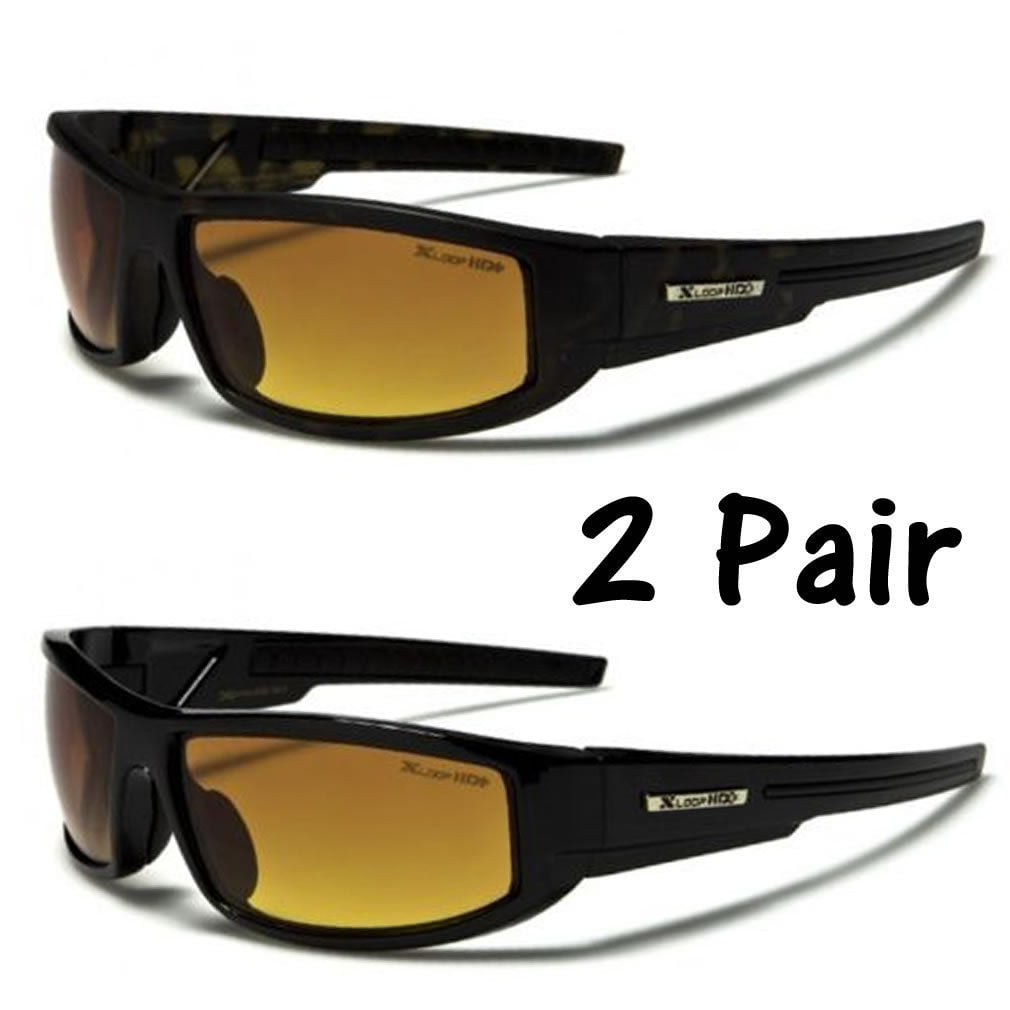 SPORT WRAP HD NIGHT DRIVING VISION HD SUNGLASSES YELLOW HIGH DEFINITION GLASSES