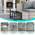 thumbnail image 4 of Sweecci 9 Pcs Patio Furniture Set, 55000BTU CSA Propane Fire Pit Table & Ottoman, Double-Strand Rattan Sectional Sofa with 4" Cushions, All-Weather Conversation Set for Backyard Patio,Grey, 4 of 7