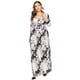 thumbnail image 5 of Vestido largo de talla grande para mujer Cuello en V Manga tres cuartos Vendaje Vestido largo elegan Abanopi Vestido, 5 of 7