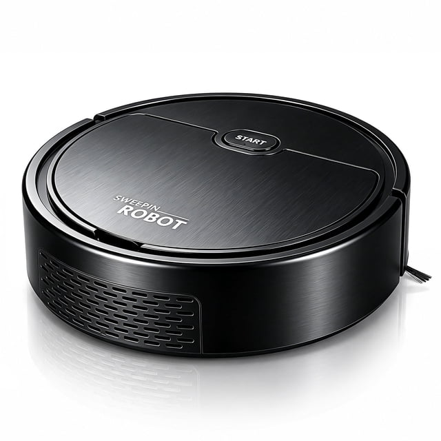 UPOUART Self Cleaning Vacuum Robot Negro Compacto Ideal Para Polvo Y Basura