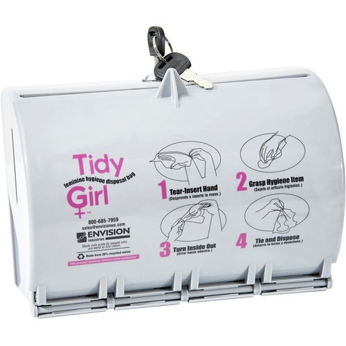 Stout Tidy Girl Feminine Hygiene Bags Dispenser - 1 Each - Smoke Gray - ABS Resin Stout Tidy Girl Feminine Hygiene Bags Dispenser - 1 Each - Smoke Gray - ABS Resin