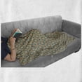thumbnail image 6 of Flower Soft Flannel Fleece Throw Blanket, Conceptual Gardening Plants Theme Style Mosaic Chevron Gyron Shaped, Cozy Plush for Indoor and Outdoor Use, 70" x 90", Petrol Blue Orange, by Ambesonne, 6 of 6