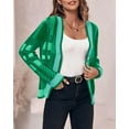 thumbnail image 6 of Womens Long Sleeve Cardigan Sweaters Plaid Fuzzy Knit V Neck Button Down Cardigans, 6 of 6
