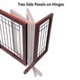 thumbnail image 4 of Free Standing Dog Gate, 37" - 68" Wide Pet Gate for Fireplace Stairs Doorways, Wooden Adjustable Pet Fence Indoor, Christmas Tree Gate (Cherry), 4 of 6