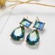 thumbnail image 4 of Pendientes de Mujer Aretes de Mujer con Cristal Color Azul Verdoso, Pendientes Colgante de Gota de Agua Elegantes y Nobles, Joyería Regalo Ideal para Mujer, 4 of 4