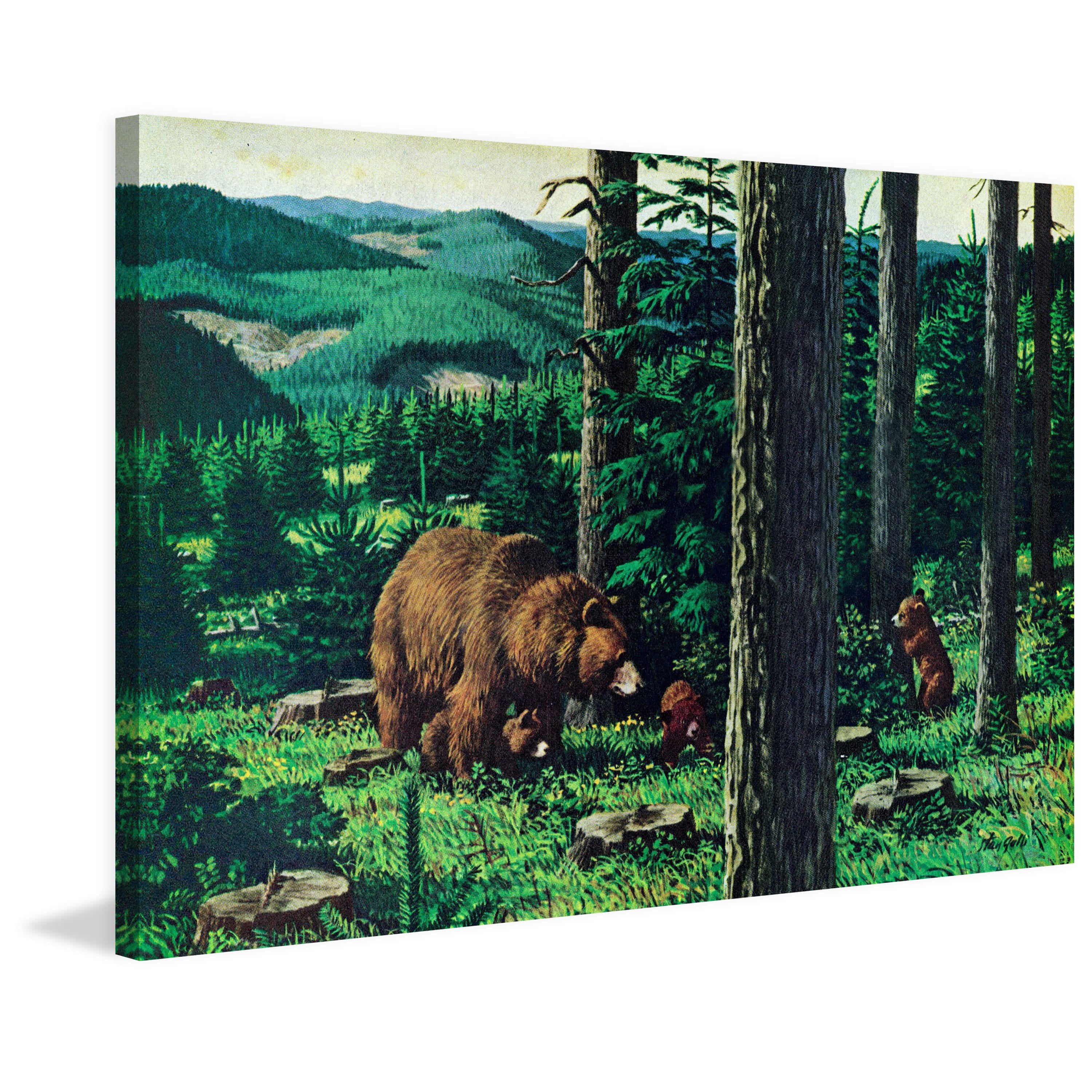 Marmont Hill "Mama and Cubs" Painting Print on Wrapped Canvas