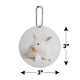thumbnail image 6 of Lop Ears Miniature Bunny Rabbit Round Luggage ID Tag Card Suitcase Carry-On, 6 of 8