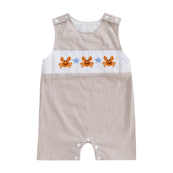 KPOPLK Newborn Baby Boy Girl Clothes Sleeveless Animal Print Romper Cute Infant Summer Spring Jumpsuit Size 3-6 Months,b8-Khaki