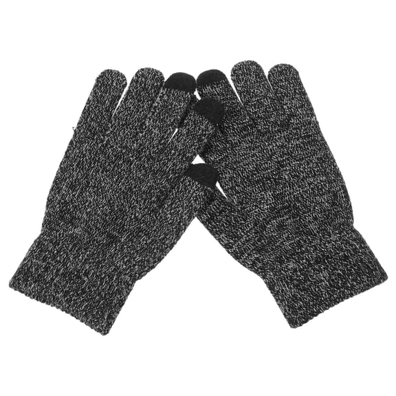 Toyvian 1Pair Mens Running Gloves Black Thermal Gloves with Touchscreen Fingers and Shockproof Design