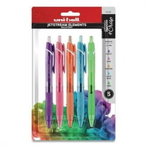 Uni-Ball UBC70138 Jetstream Elements Retractable Ballpoint Pen, Assorted Color - Medium - Pack of 5
