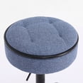 thumbnail image 7 of Blue Linen Round Bar Stool Set, 360° Swivel and Hidden Storage Space / Ideal for Dining and Living Areas, 7 of 7