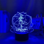 TYOMOYT Nightlights Led Genshin Impact Jean Xiang LING 3D Illusion Night Lamp Home Room Decor Acrylic LED Light Xmas Gift Lamps(16 Colors with Remote)
