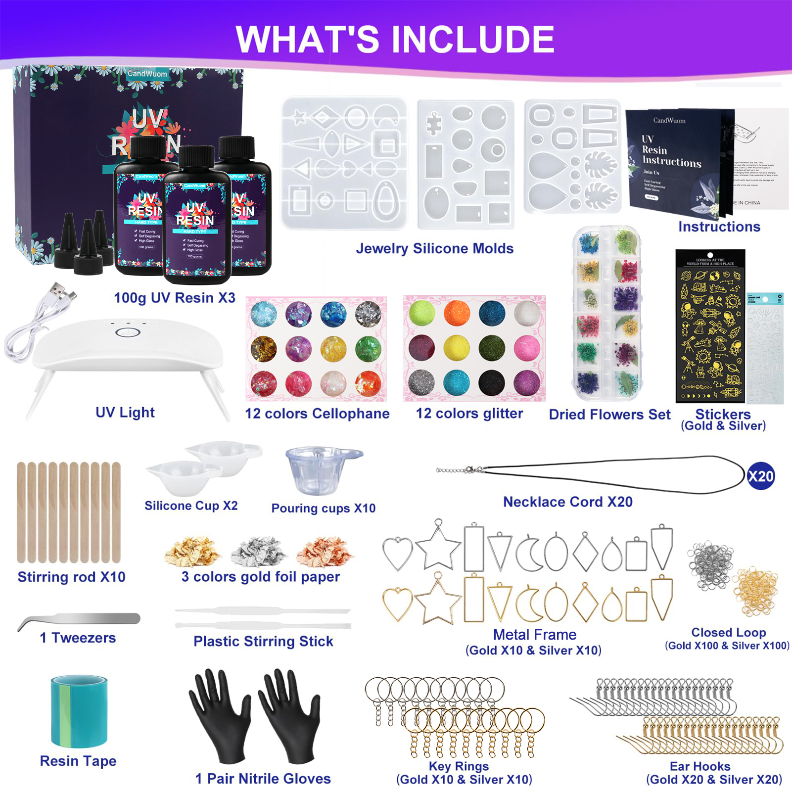 CandWuom UV Resin Jewelry Making Kit photo 5