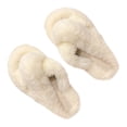 thumbnail image 3 of Zapatillas de casa para mujer, zapatillas peludas para mujer, zapatillas de casa peludas abiertas, zapatillas de invierno para mujer, construcción resistente, 3 of 9