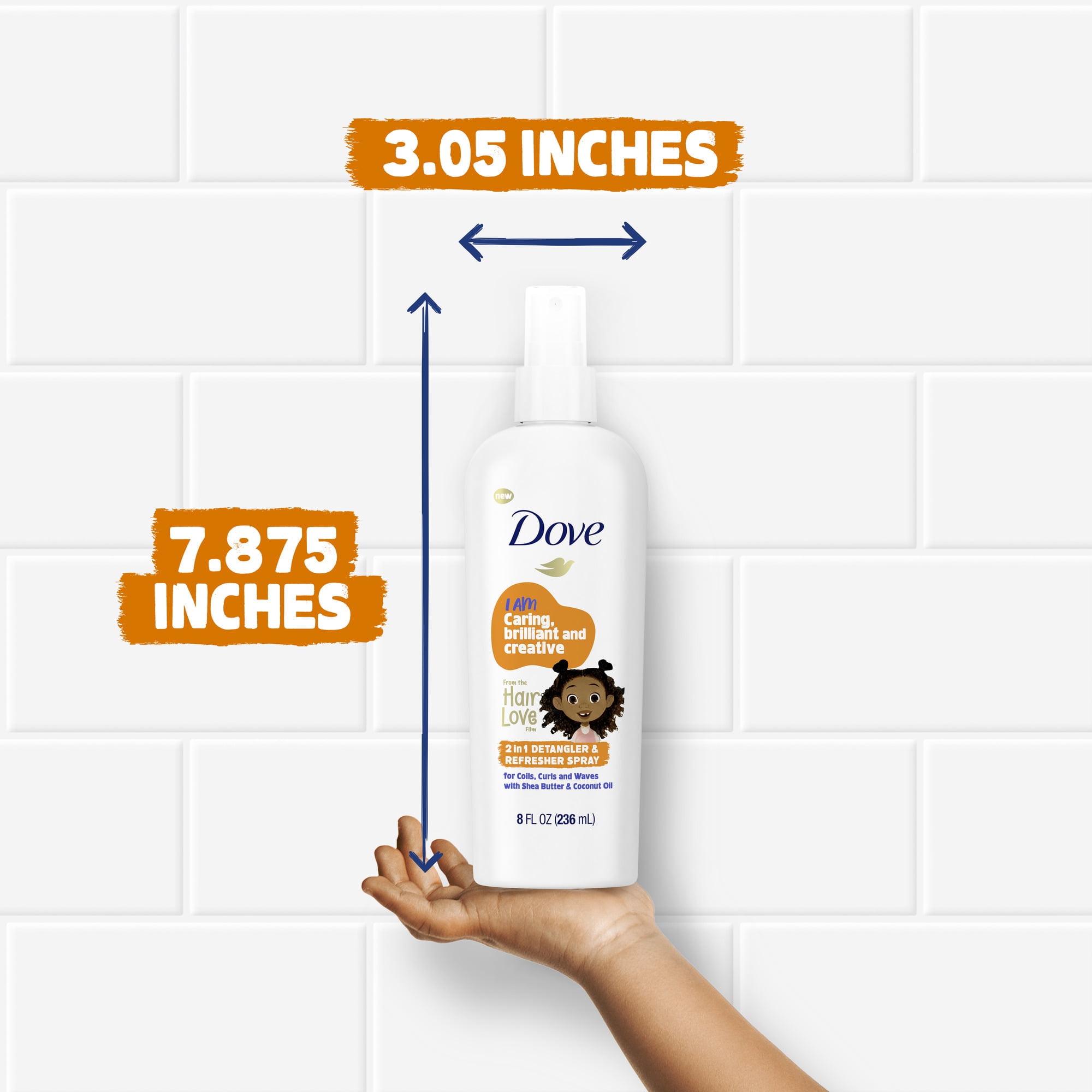(6 pack) Dove 2-in-1 Detangler and Refresher Hairspray with Coconut and Shea Butter, 8 fl oz