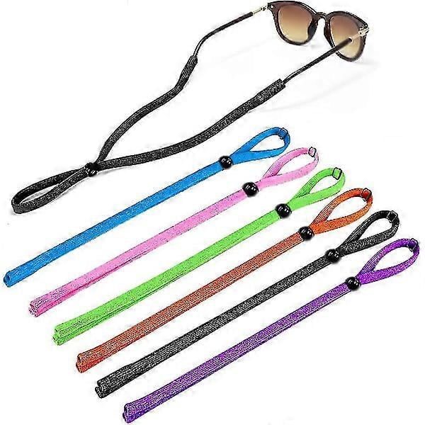Eyeglass Straps, 6 pcs Adjustable Eyeglass Cords, Colored Eyeglass Holders, Sunglasses Straps for Women Men