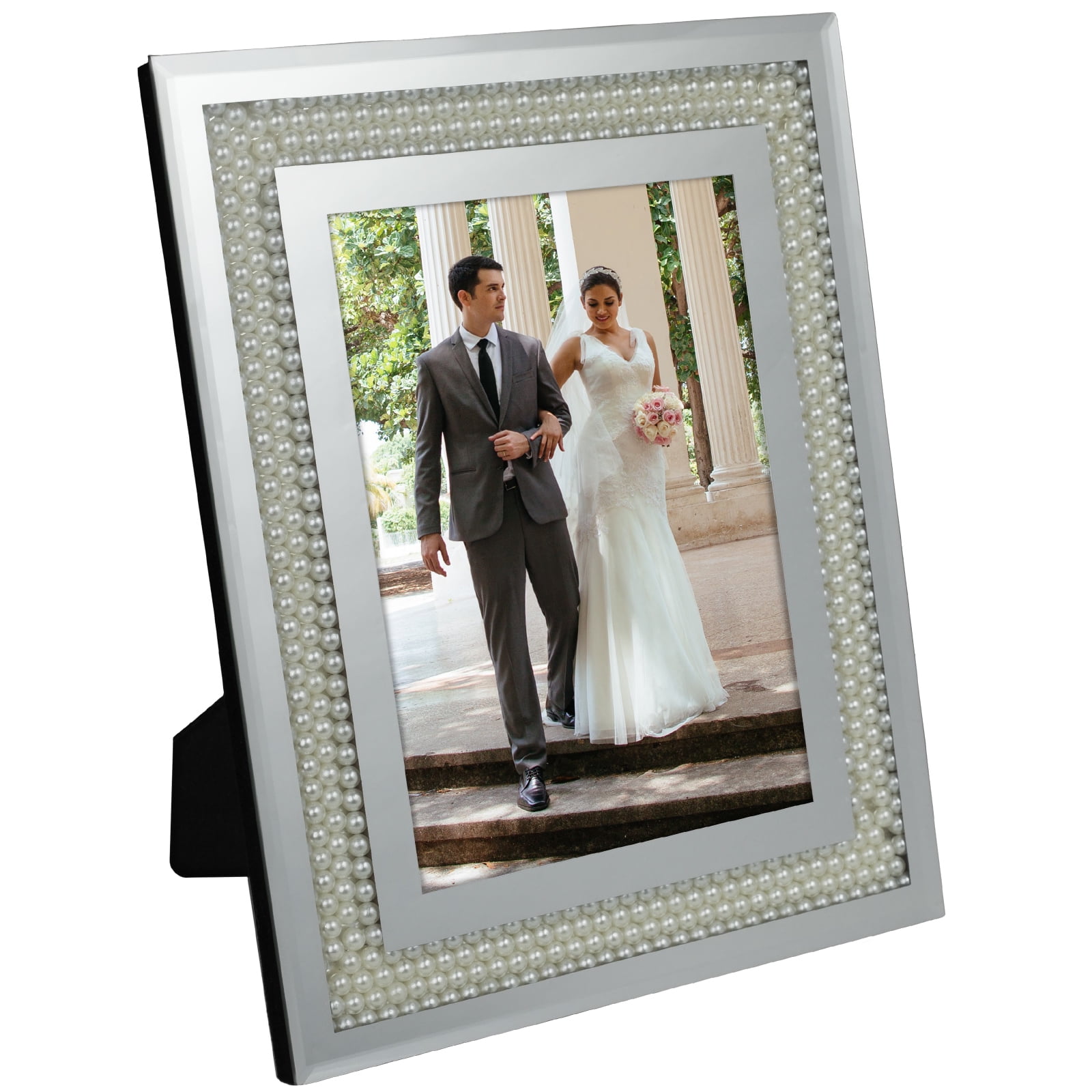 Picture Frames Prom Grad Wedding Easel Back Silver and White Sparkling 10 pack 