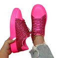 thumbnail image 5 of XIMIN Rhinestone Sneakers for Women Women's Glitter Sneakers Shiny Sequin Sport Tennis Lightweight Bling Lace Up Shoes Fashion Sneakers Footwear, 5 of 7