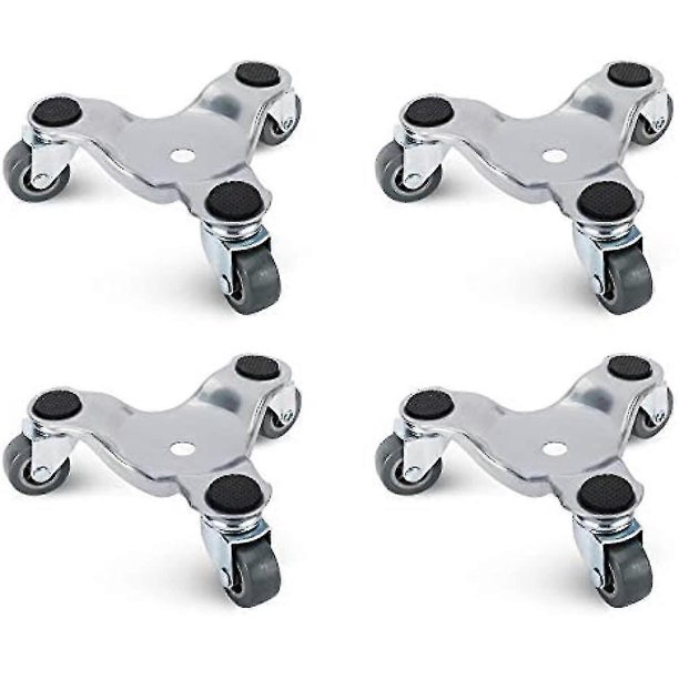 4 Pack 6 Inch Steel Tri-dolly Set For Moving Furniture And Appliances 220lbs Load Capacity