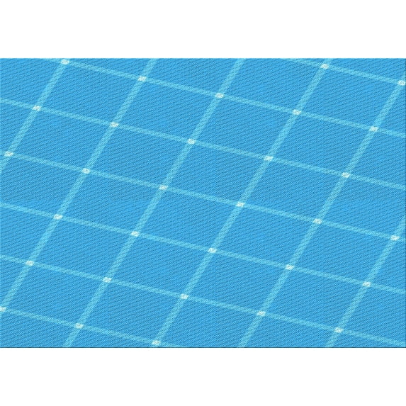 Ahgly Company Indoor Rectangle Patterned Bright Turquoise Blue Area Rugs, 6' x 9'