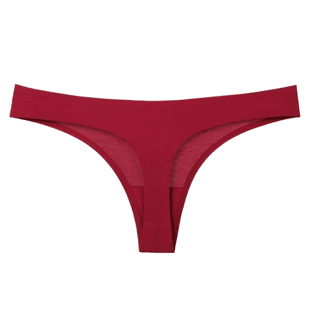 Fulorrnie Underwear for Women Comfort Hipster No Show Breathable Panty Sport Seamless Bikini Banded Waist Panties Red M
