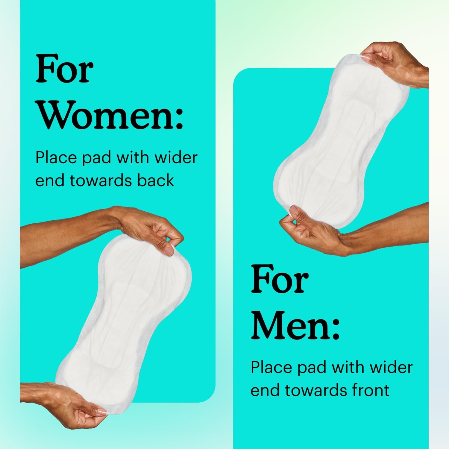 Because Incontinence Booster Pads Overnight - Ultra Long 16", For Women and Men, Adds 4 Cups Absorbency to Adult Diapers. 60 Boosters (3 Packs of 20)